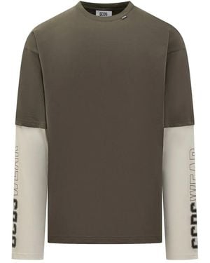 Gcds Camiseta a capas con manga larga - Gris