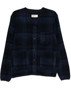 Universal Works Cardigan A Quadri - Blu
