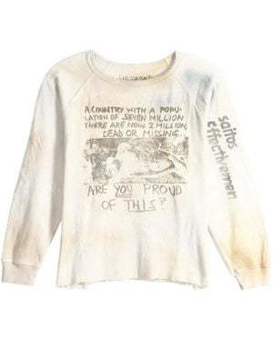 SAITOS Are You Proud? Waffle-Knit Long-Sleeve T-Shirt - Natural