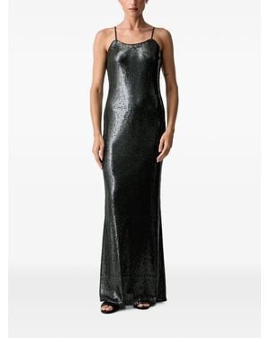 Patrizia Pepe Sequin-Embellished Spaghetti-Strap Maxi Dress - Black