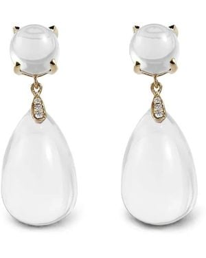 Goshwara Naughty Moon Rock Crystal And Diamond Earrings - White