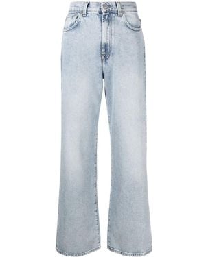 7 For All Mankind X Chiara Biasi Tief Sitzende Straight-Leg-Jeans - Blau