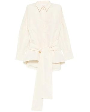 Co.Go Tie-Waist Button-Up Shirt - White