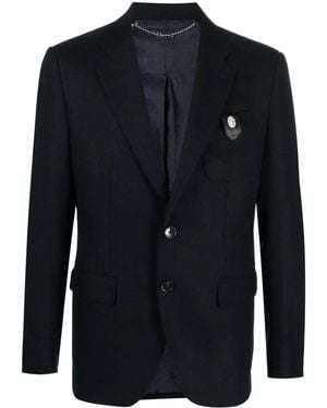 Billionaire Chest-Pocket Fitted Blazer - Blue