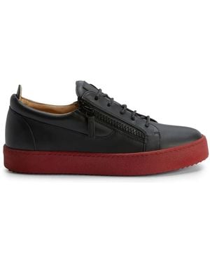 Giuseppe Zanotti Frankie Double-Zip Low-Top Trainers - Red