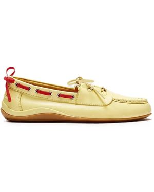 LILI CURIA Mara Leather Boat Shoes - Metallic