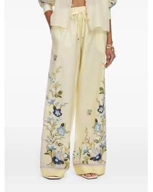 Self-Portrait Floral Organza Trousers - White