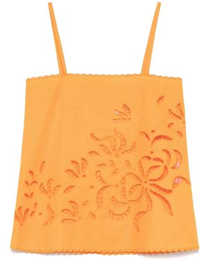 Vita Kin Embroidered Top - Orange