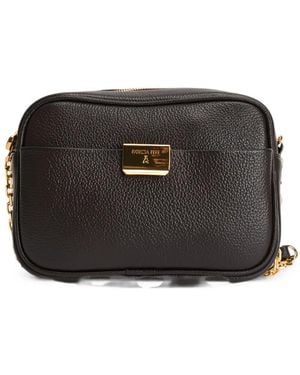 Patrizia Pepe All Day Logo-Plaque Pebbled Mini Bag - Black