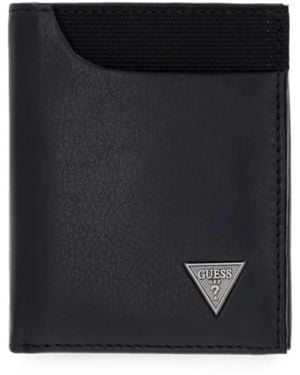 Guess Berna Genuine-Leather Logo Wallet - Black