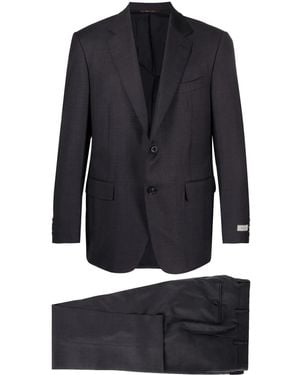 Canali Logo-Patch Suit - Blue