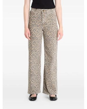 Guess Leopard-Print Jeans - Natural