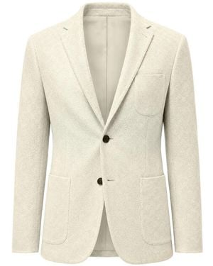 Corneliani Crochet-Pattern Patch-Pocket Jacket - White