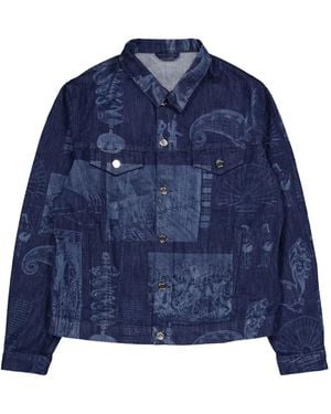 Etudes Studio X Batia Suter Kentucky Printed Denim Jacket - Blue