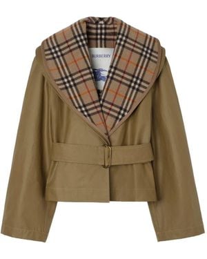 Burberry Check-warmer Jacket - Green