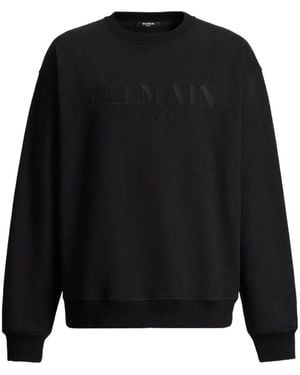 Balmain Camiseta Vintage Bordada - Negro