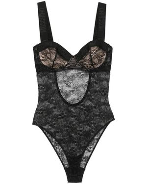 Moschino Body À Dentelle Fleurie - Noir