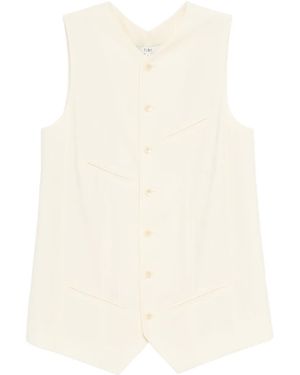 Tibi Tropical Easy Vest - Natural