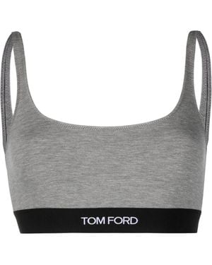 Tom Ford Reggiseno Con Banda Logo - Grigio