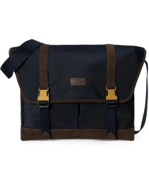 Polo Ralph Lauren Logo-Patch Buckle-Fastening Messenger Bag - Blue