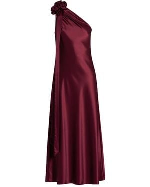 Vasiliki Rose-Embellished One-Shoulder Maxi Dress - Purple