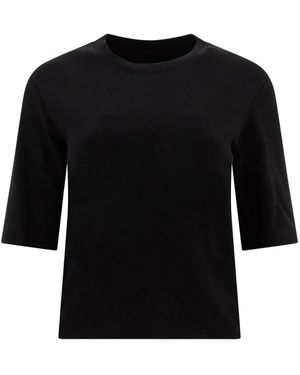 Sandbeige Three-Quarter Sleeve Top - Black