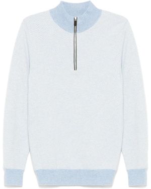 N.Peal Cashmere Temple ハーフジップ セーター - ブルー