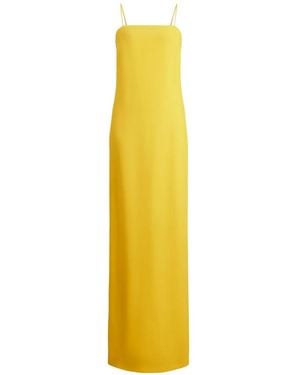 Ralph Lauren Silk Spaghetti-Strap Maxi Dress - Yellow