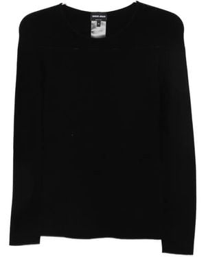 Giorgio Armani Fine-Knit Round-Neck Jumper - Black