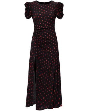 Mar De Margaritas Floral-Print Ruched Dress - Black