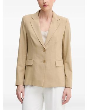 Benetton Notched-Lapel Single-Breasted Blazer - Natural