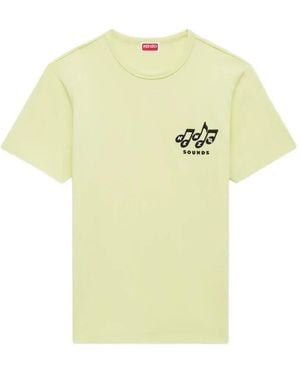 KENZO Sounds Embroidered T-Shirt - Yellow