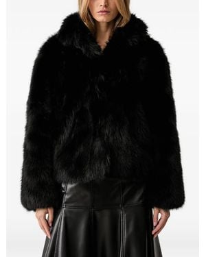 Silvian Heach Veste En Fourrure Artificielle - Black