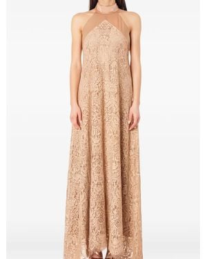 D.exterior Lace-Overlay Gown - Natural
