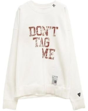 Maison Mihara Yasuhiro Crew-Neck Text-Print Sweatshirt - White