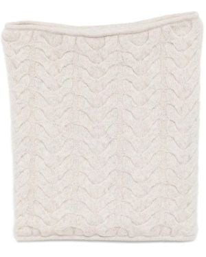 N.Peal Cashmere Cable Snood - Natural