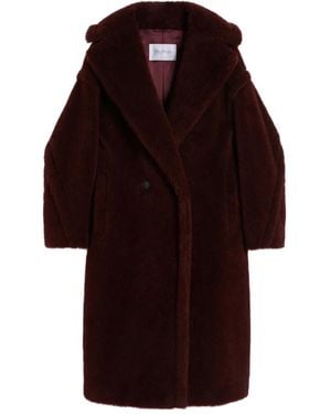 Max Mara Doppelreihiger Mantel mit Teddy - Rot