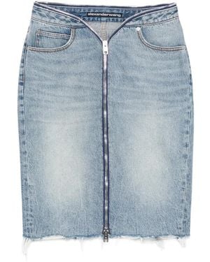 Alexander Wang Zip Raw-Hem Skirt - Blue