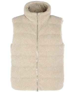 Herno Quilted Shearling-Effect Gilet - Natural