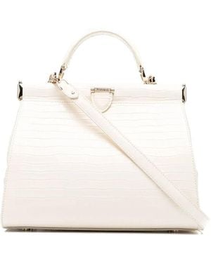 Aspinal of London Florence Frame Crocodile Embossed Bag - White
