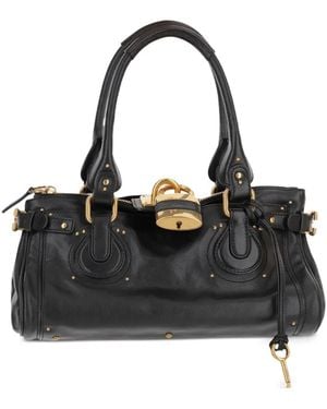 Chloé Schultertasche mit Schloss - Schwarz
