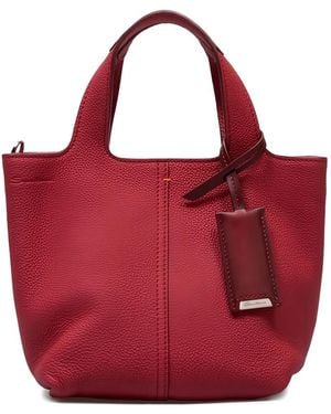 Santoni Leather Top-Handle Tote Bag - Red