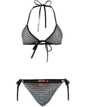 Missoni Caperdoni Sequin-Embellished Zigzag Bikini - White