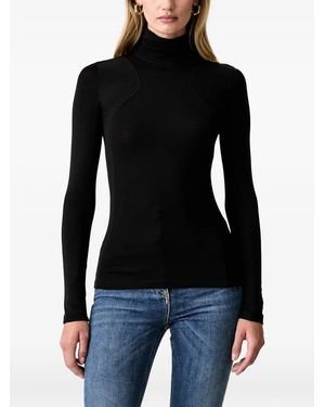 Elisabetta Franchi Top Con Cuello Alto - Negro