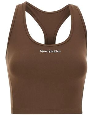 Sporty & Rich Racerback Cropped Top - Brown