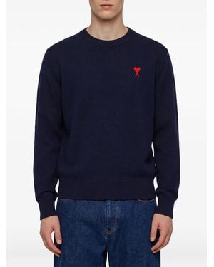 Ami Paris Ami De Coeur Sweater - Blue