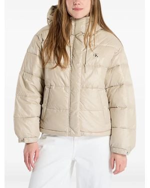 Calvin Klein Shine Puffer Jacket - Natural