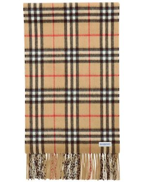 Burberry Reversible Check Cashmere Scarf - White