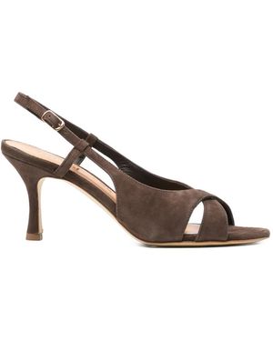 The Seller Crossover-strap slingback pumps - Braun
