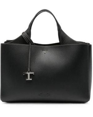 Tod's Hanging T Leather Tote Bag - Black